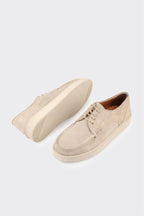 Beige Leather Men's Casual Shoe