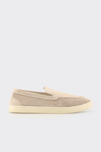 Beige Leather Men's Casual Shoe