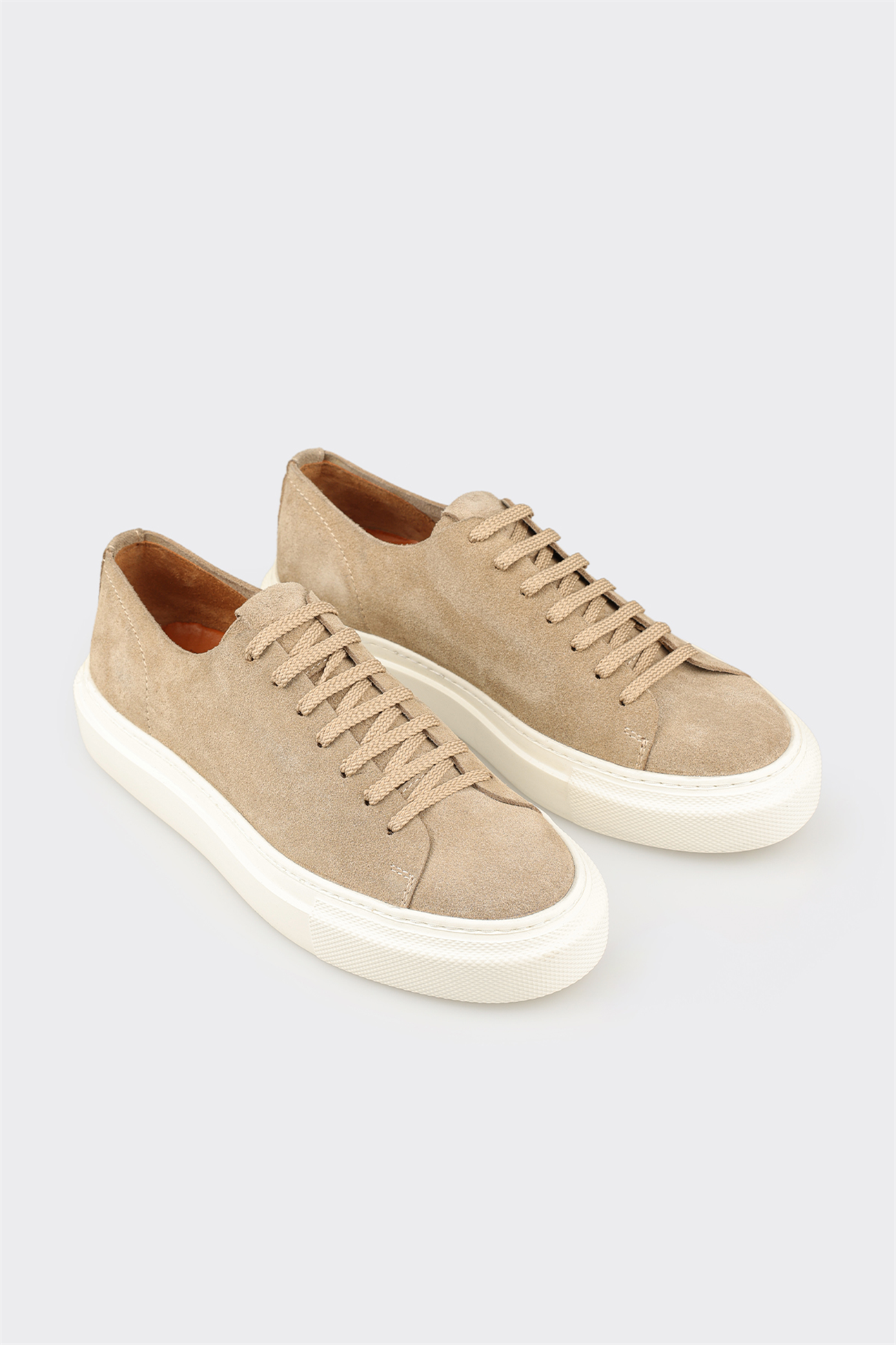 Beige Leather Men's Casual Shoe