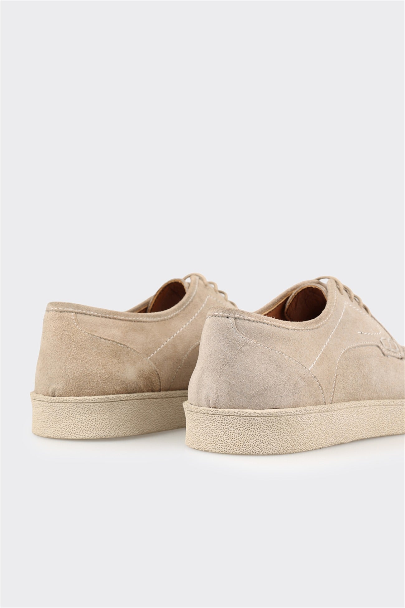 Beige Leather Men's Casual Shoe