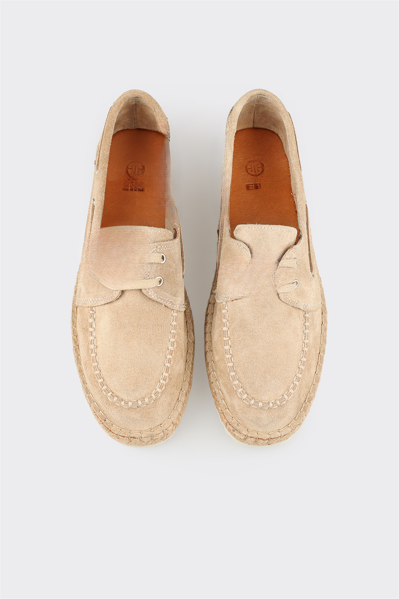 Beige Leather Men's Casual Shoe