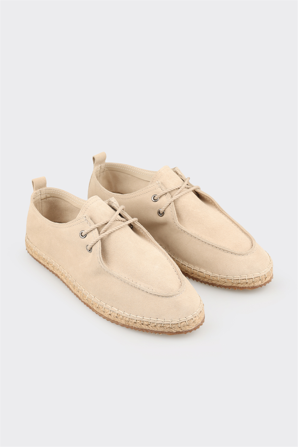 Beige Leather Men's Casual Shoe