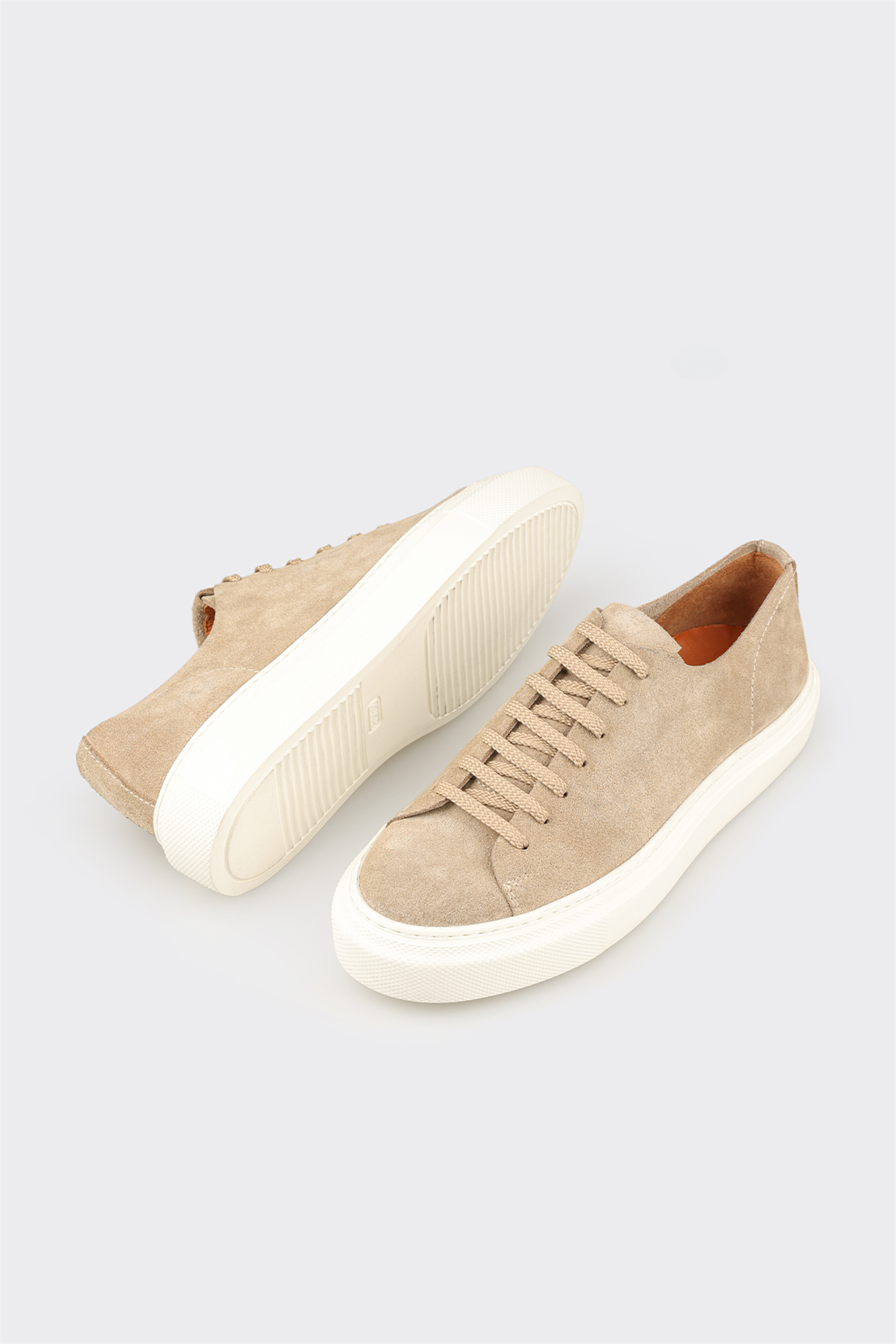 Beige Leather Men's Casual Shoe