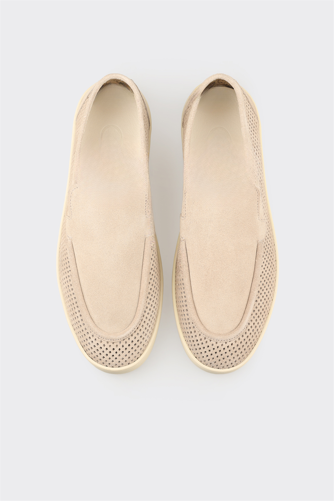 Beige Leather Men's Casual Shoe