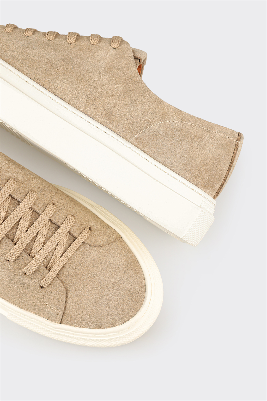Beige Leather Men's Casual Shoe