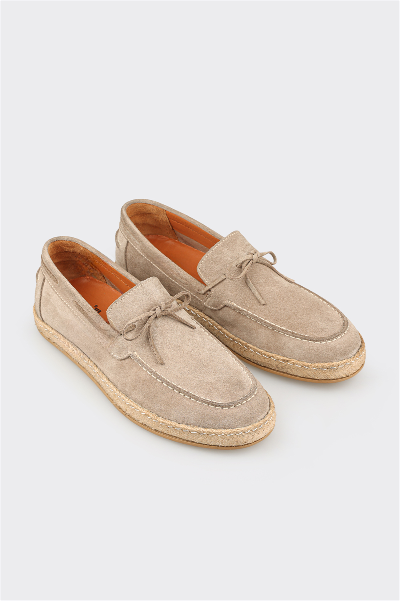 Beige Leather Men's Casual Shoe