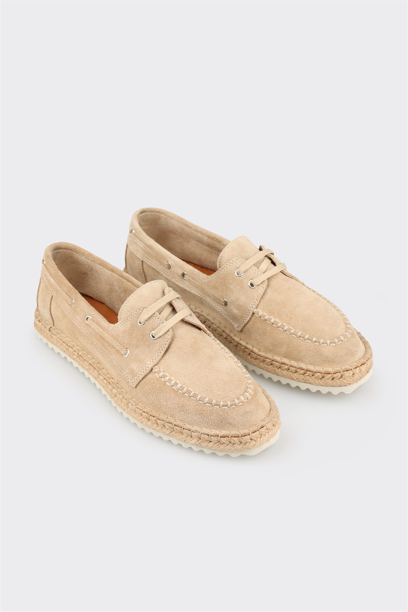 Beige Leather Men's Casual Shoe