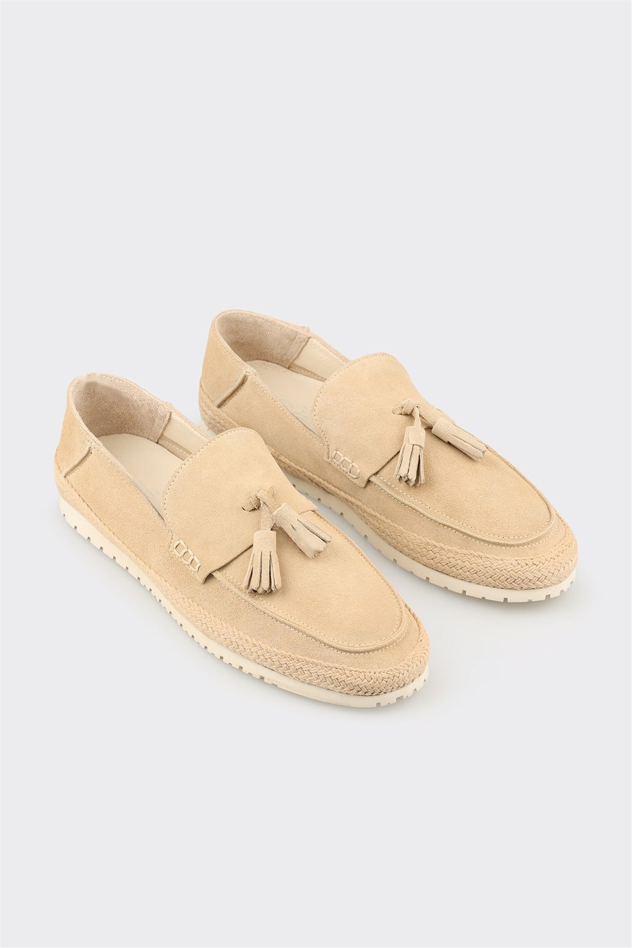 Beige Leather Men's Casual Shoe