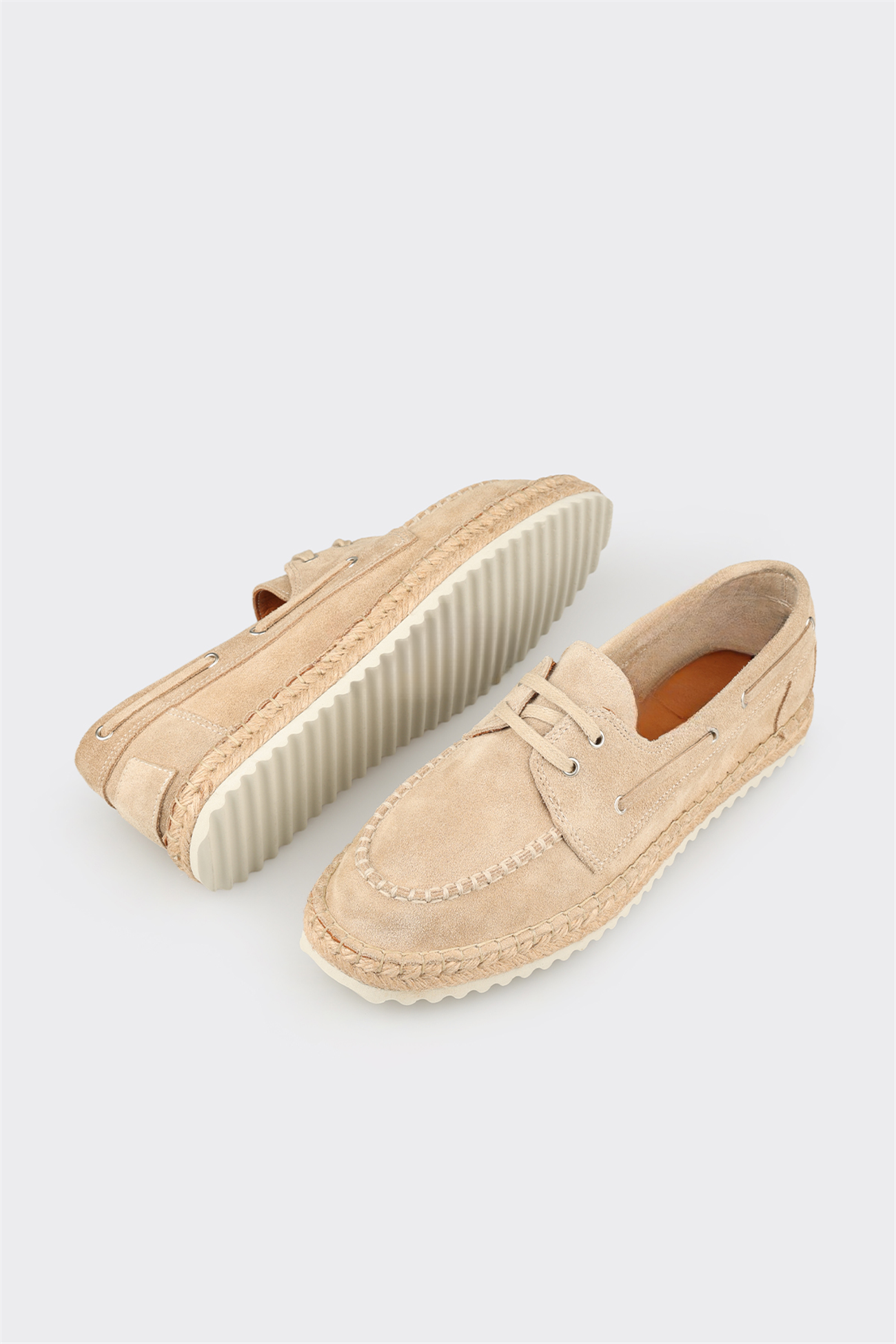 Beige Leather Men's Casual Shoe