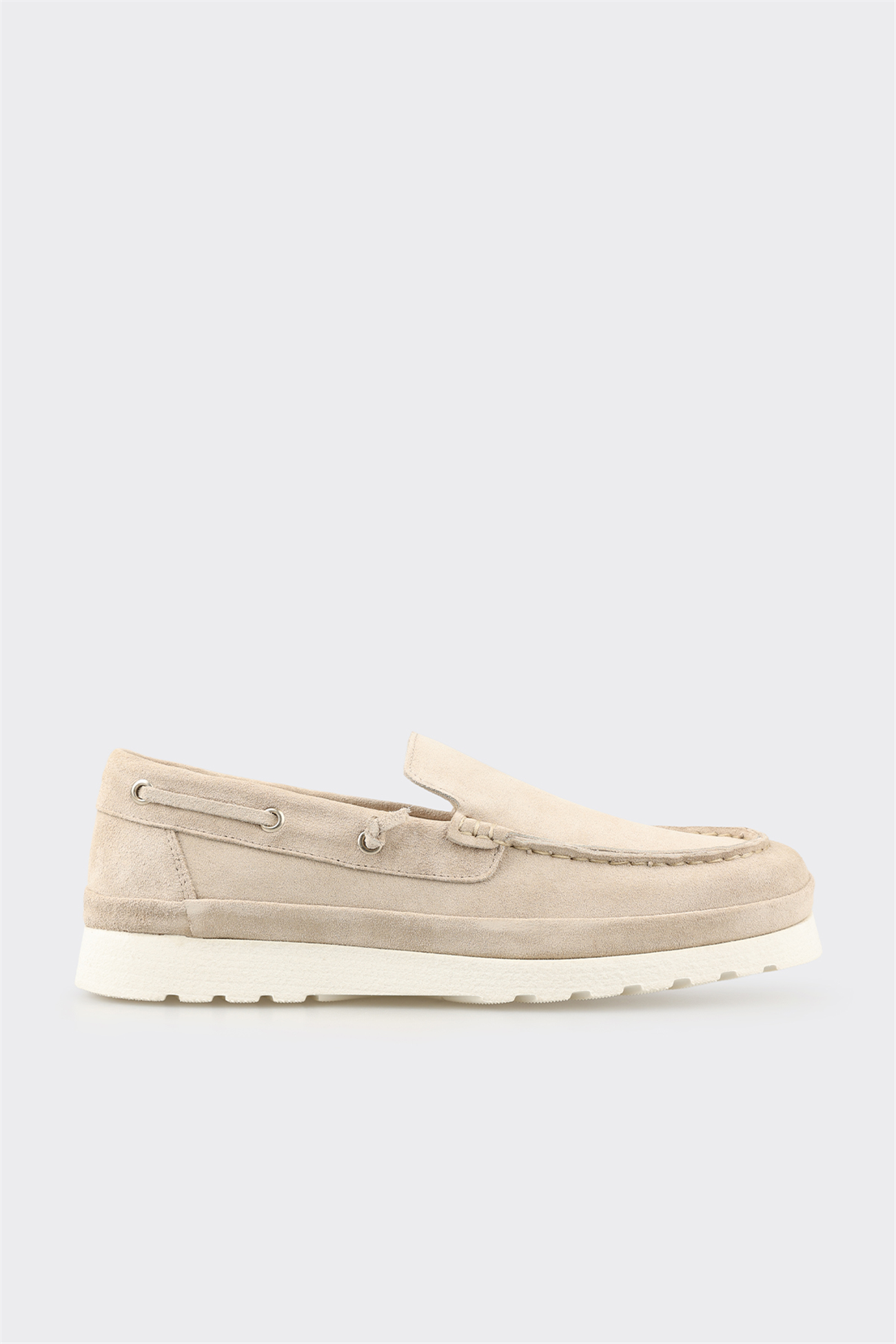 Beige Leather Men's Casual Shoe
