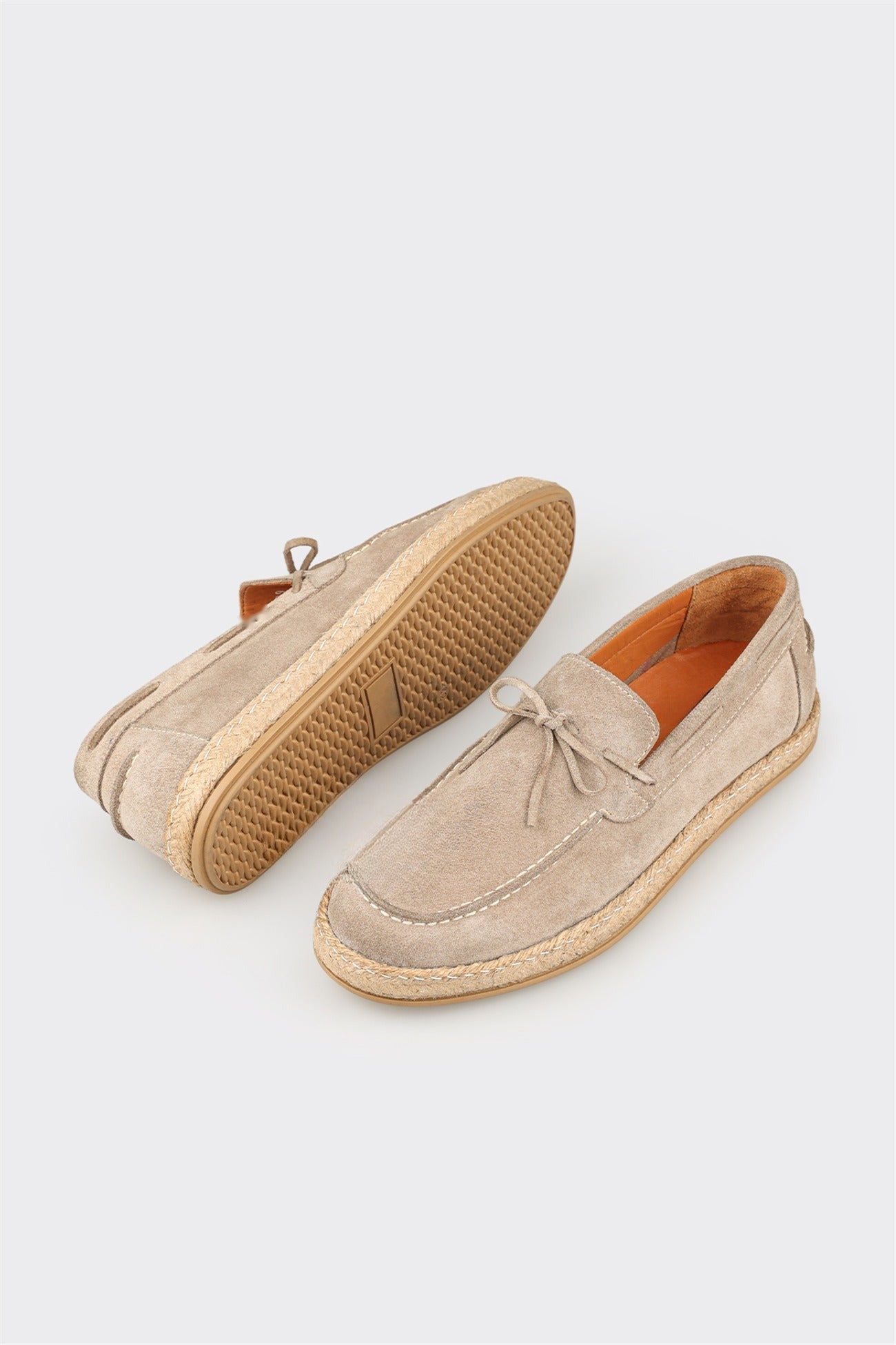 Beige Leather Men's Casual Shoe