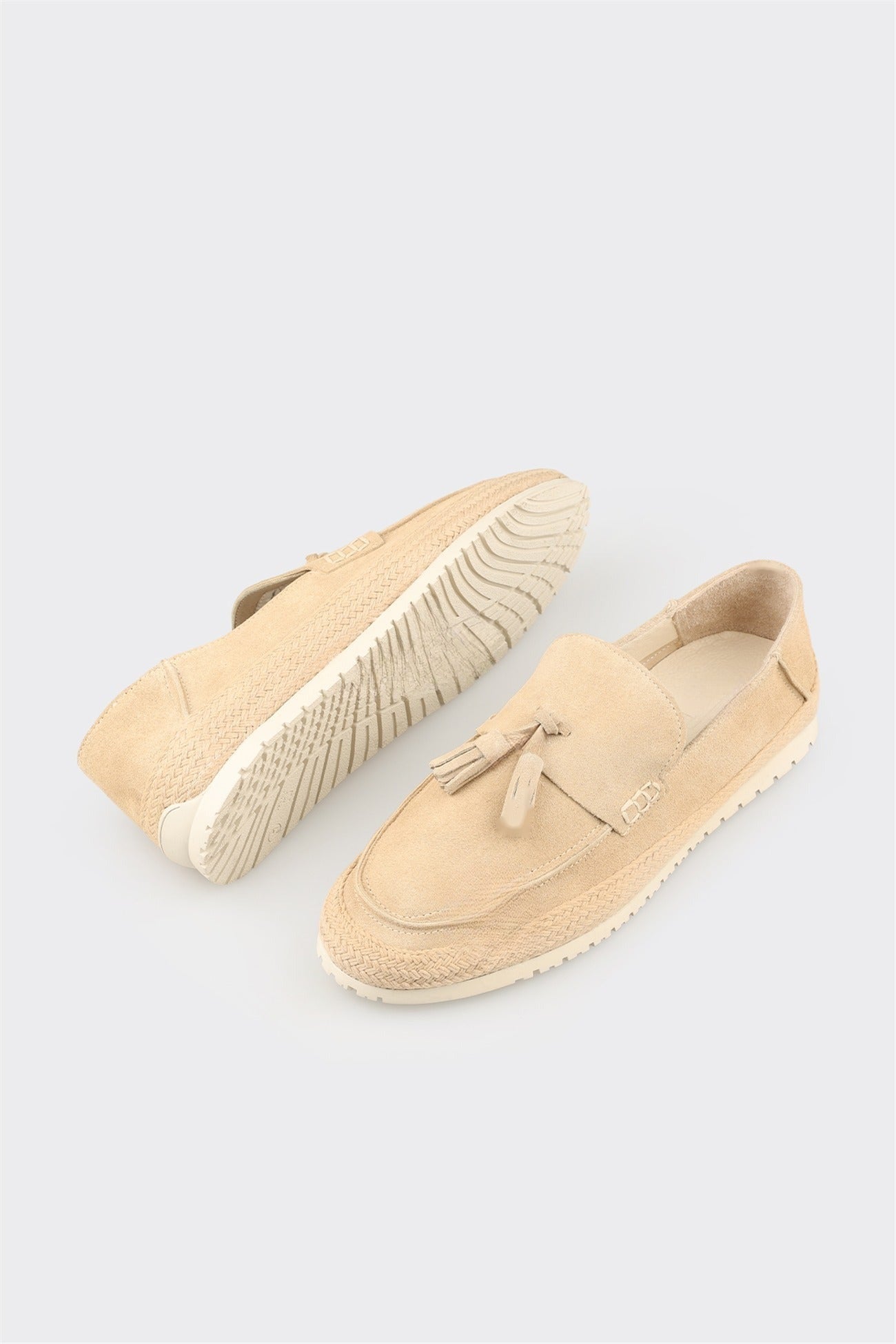Beige Leather Men's Casual Shoe