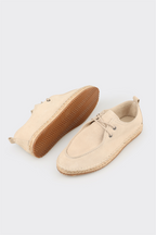 Beige Leather Men's Casual Shoe