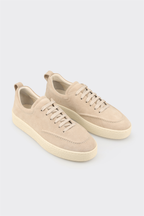 Beige Leather Men's Casual Shoe