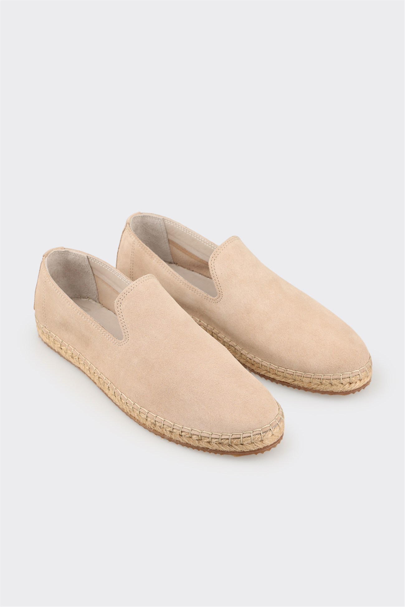 Beige Leather Men's Casual Shoe