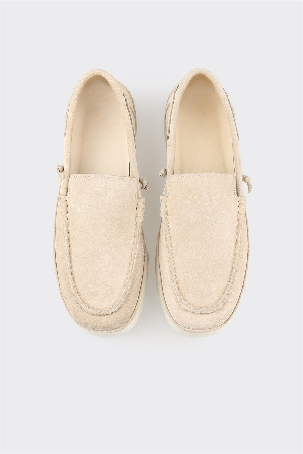 Beige Leather Men's Casual Shoe