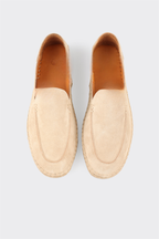 Beige Leather Men's Casual Shoe