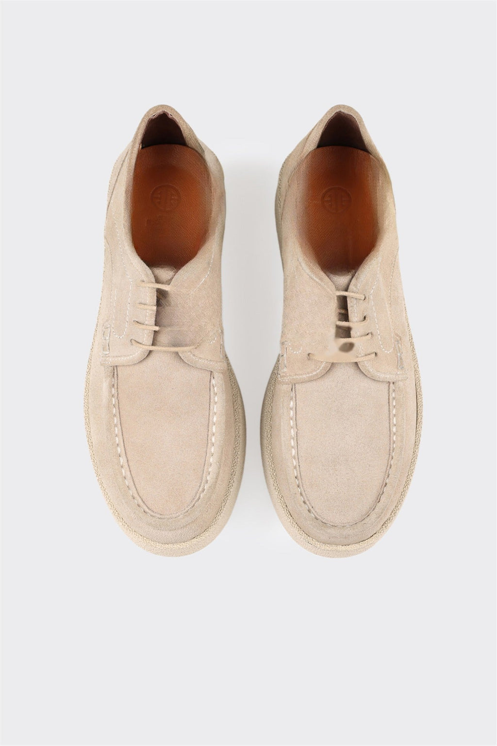 Beige Leather Men's Casual Shoe