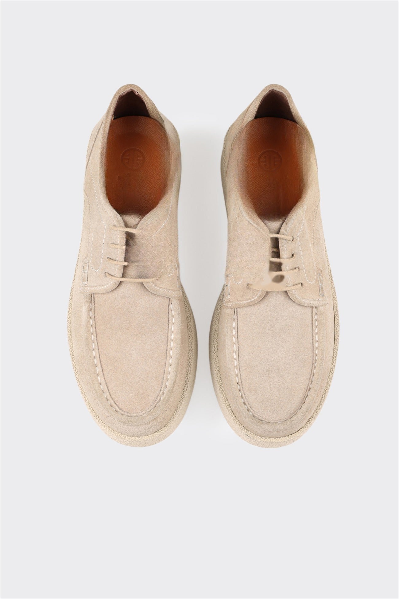 Beige Leather Men's Casual Shoe