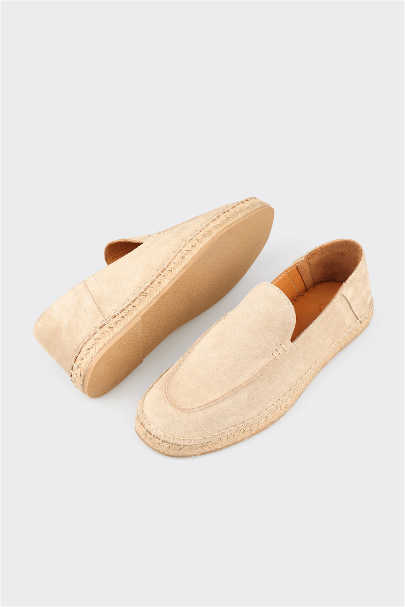 Beige Leather Men's Casual Shoe