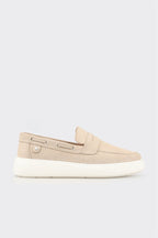 Beige Leather Men's Casual Loafer