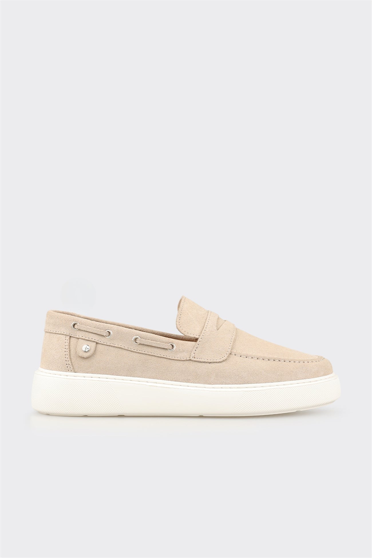 Beige Leather Men's Casual Loafer