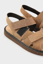 Beige Leather Men's Sandal