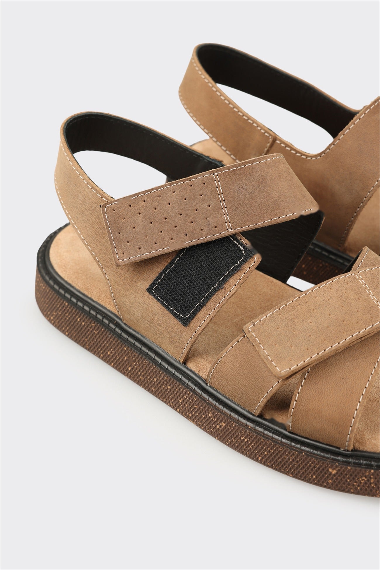 Beige Leather Men's Sandal