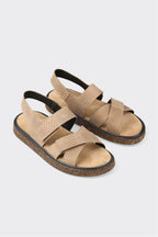 Beige Leather Men's Sandal