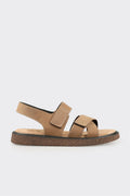 Beige Leather Men's Sandal