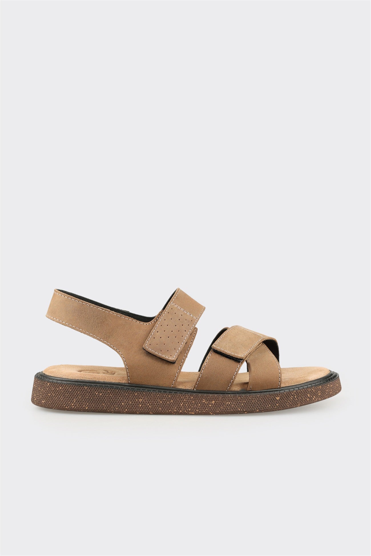 Beige Leather Men's Sandal