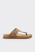 Beige Leather Men's Mule