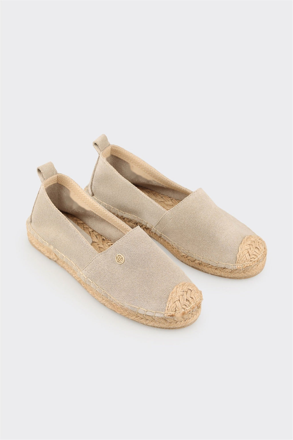 Beige Leather Women's Espadrille
