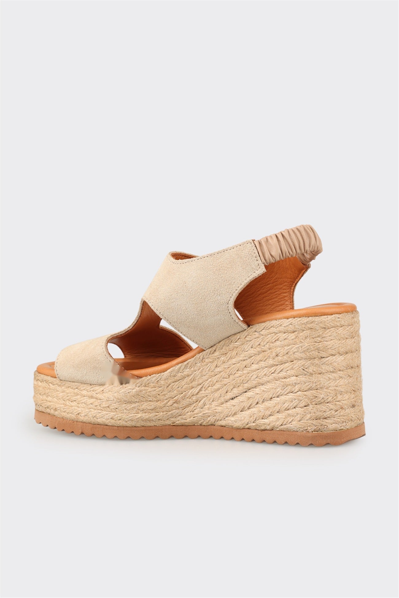 Beige Leather Women's Espadrille