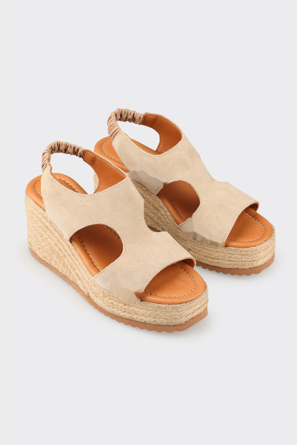 Beige Leather Women's Espadrille