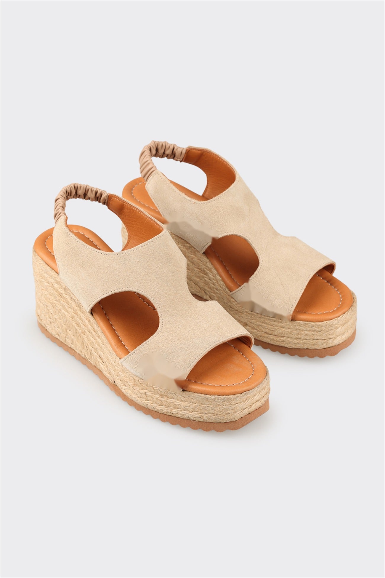 Beige Leather Women's Espadrille