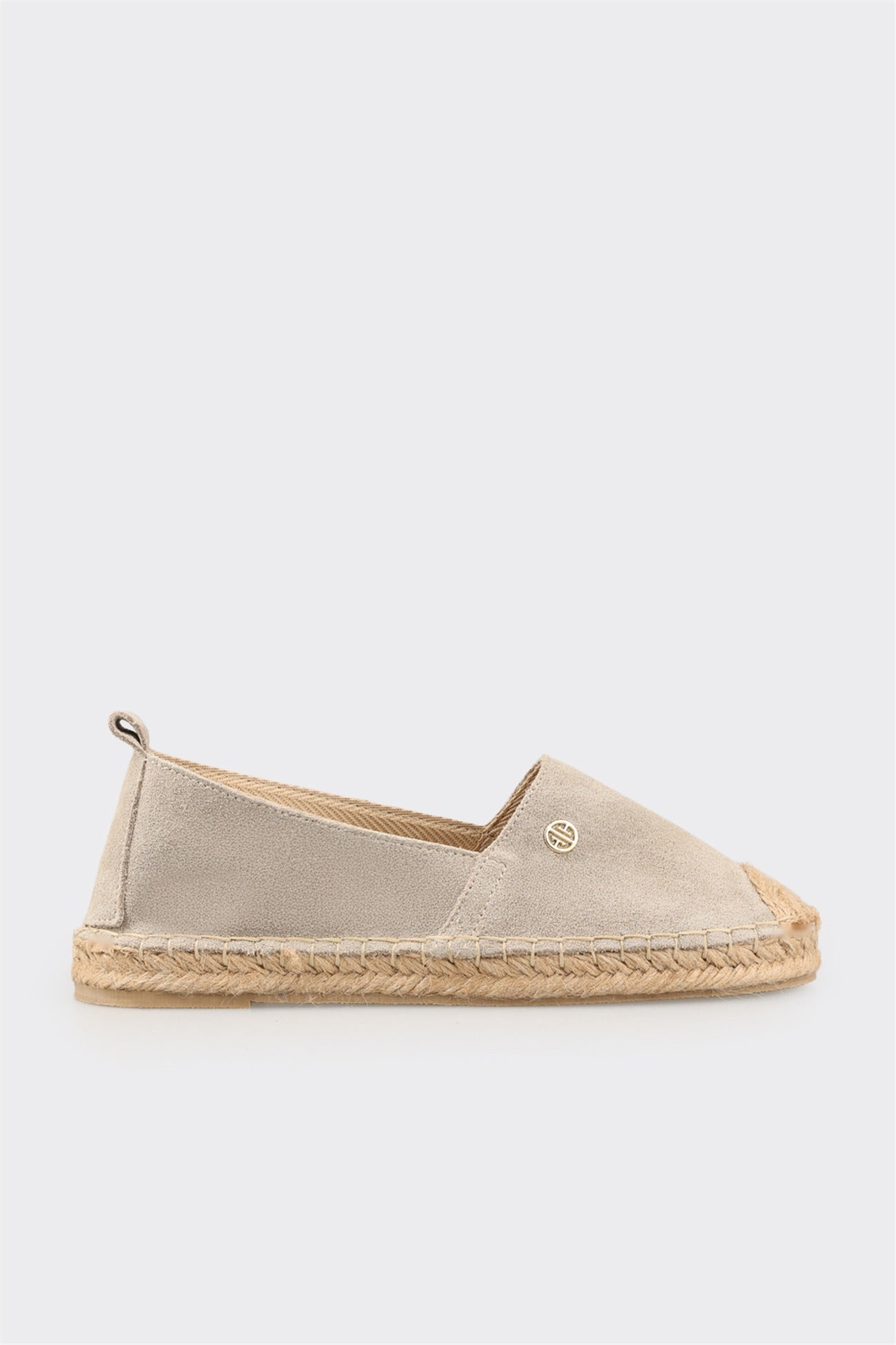 Beige Leather Women's Espadrille