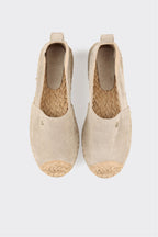 Beige Leather Women's Espadrille