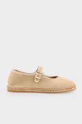 Beige Leather Women's Espadrille