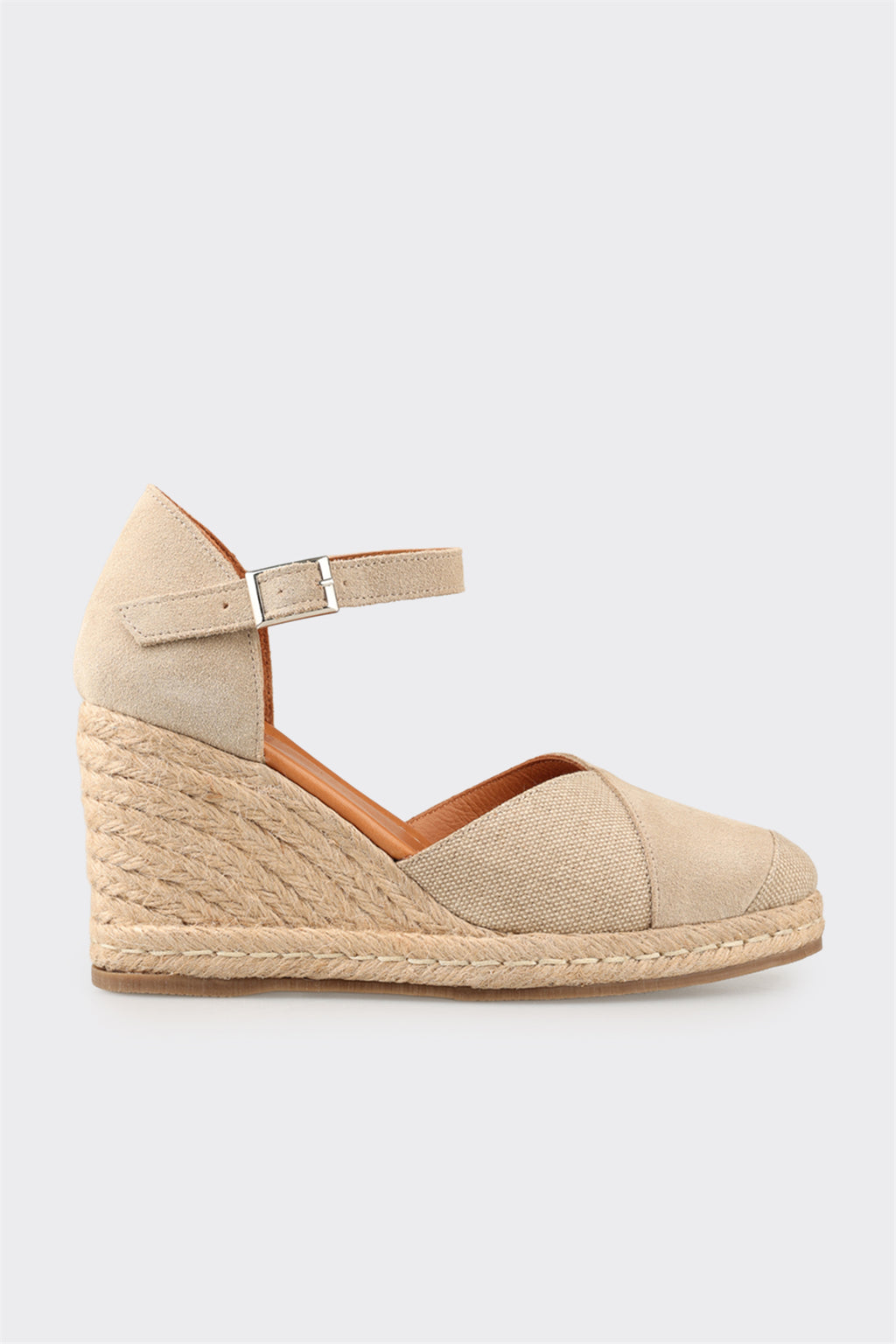 Beige Leather Women's Espadrille