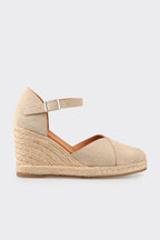 Beige Leather Women's Espadrille