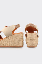 Beige Leather Women's Espadrille
