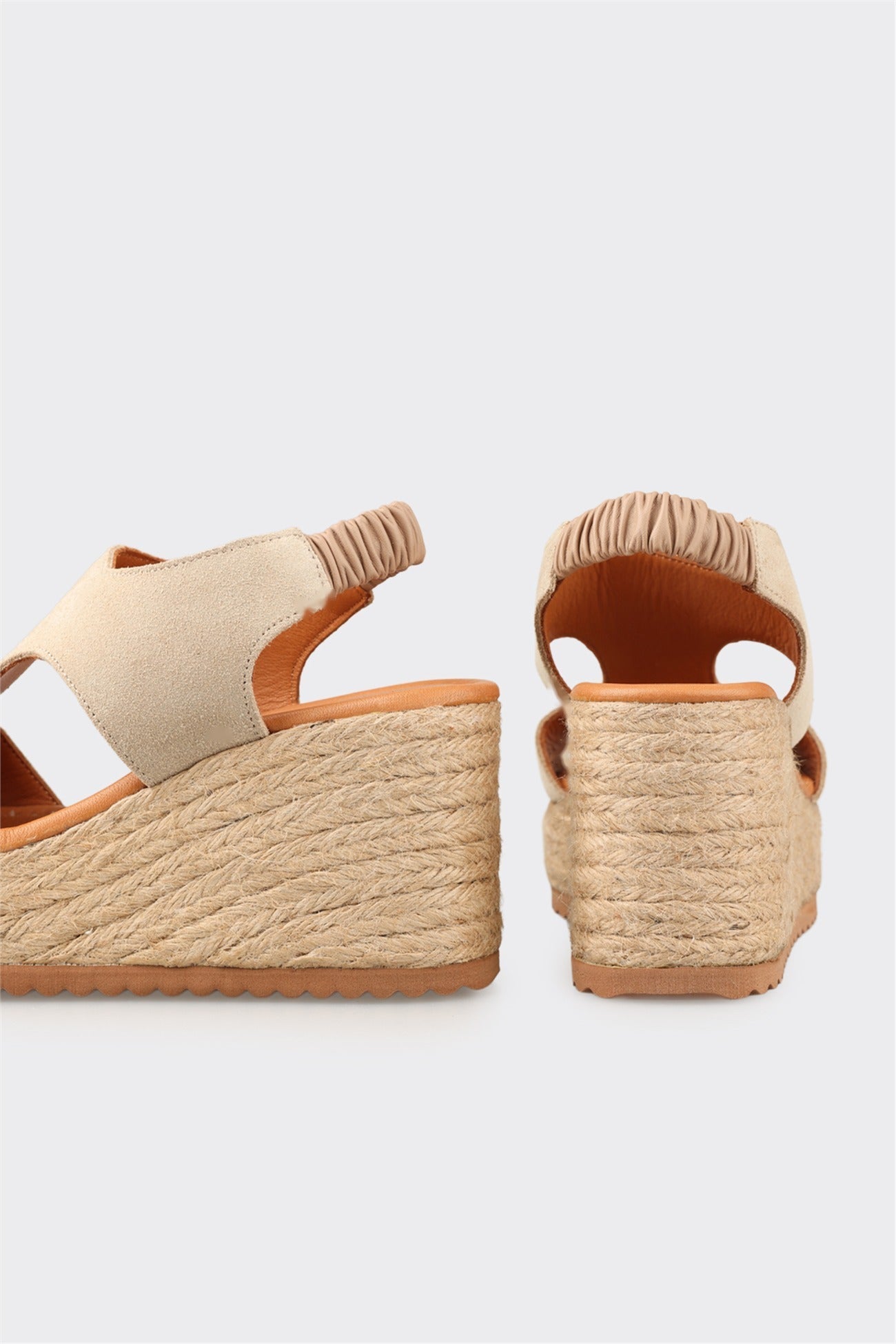 Beige Leather Women's Espadrille