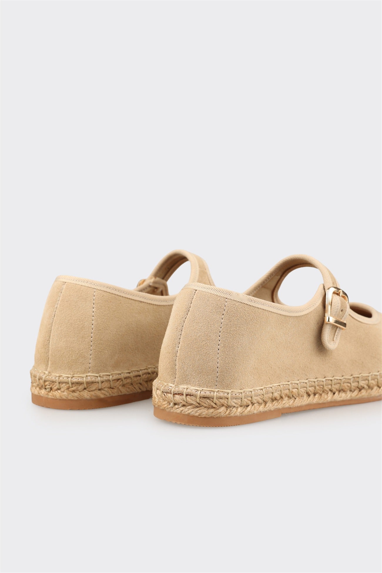 Beige Leather Women's Espadrille