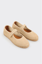 Beige Leather Women's Espadrille