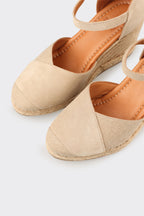 Beige Leather Women's Espadrille