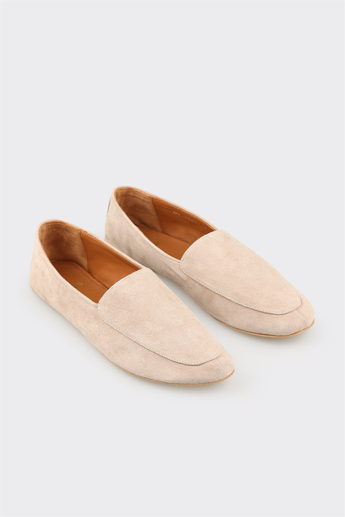 Beige Leather Women's Casual Shoe