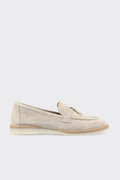 Beige Leather Women's Casual Shoe