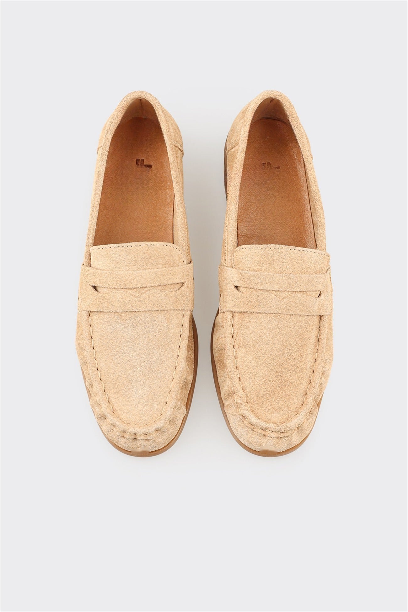 Beige Leather Women's Casual Shoe