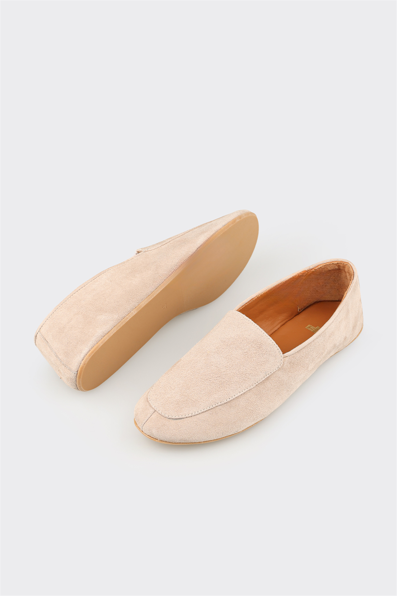 Beige Leather Women's Casual Shoe